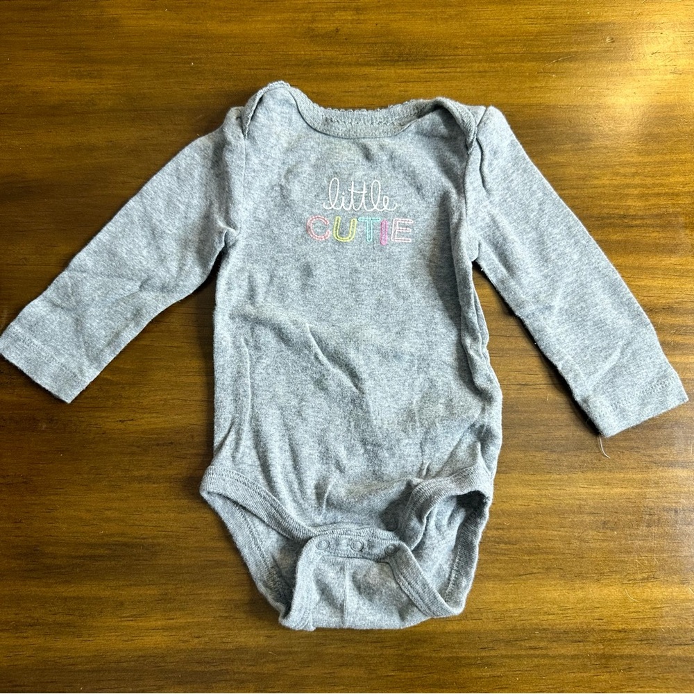 Circo Little Cute Grey Long Sleeve Onesie 6-9months
